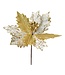 Clayre & Eef Kunstbloem Kerstster Wit/Goud | Ø 25x27 cm