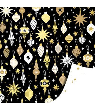 KP Cadeaupapier Kerst Black & Gold | 3 rollen | 70 x 200 cm | dubbelzijdig