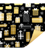 OUTLET Cadeaupapier Kerst Black & Gold | 3 rollen | 70 x 200 cm | dubbelzijdig