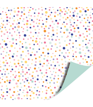 KP Cadeaupapier Confetti / Mint | 70cm x 2m | Dubbelzijdig