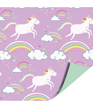 KP Cadeaupapier Unicorn | 70cm x 2 m | Dubbelzijdig