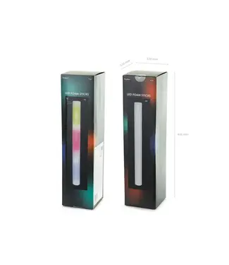 PartyDeco LED foam sticks | 9 stuks | Multicolour | 48 cm