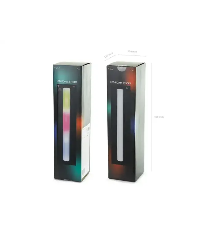 LED foam sticks | 9 stuks | Multicolour | 48 cm