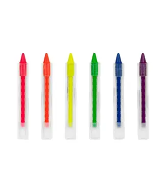 PartyDeco Schminkkrijtjes UV Glow in the dark | 6 kleuren