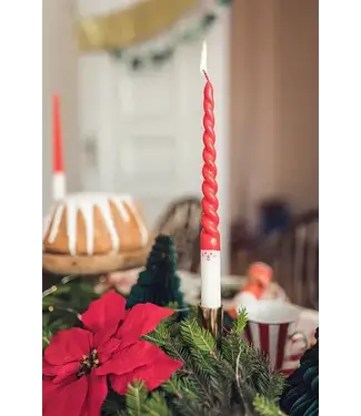 PartyDeco OUTLET Lange dinerkaarsen Kerstman | 2 stuks