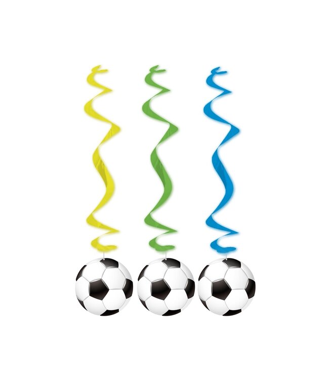 Hangdecoratie voetballen | 3 stuks
