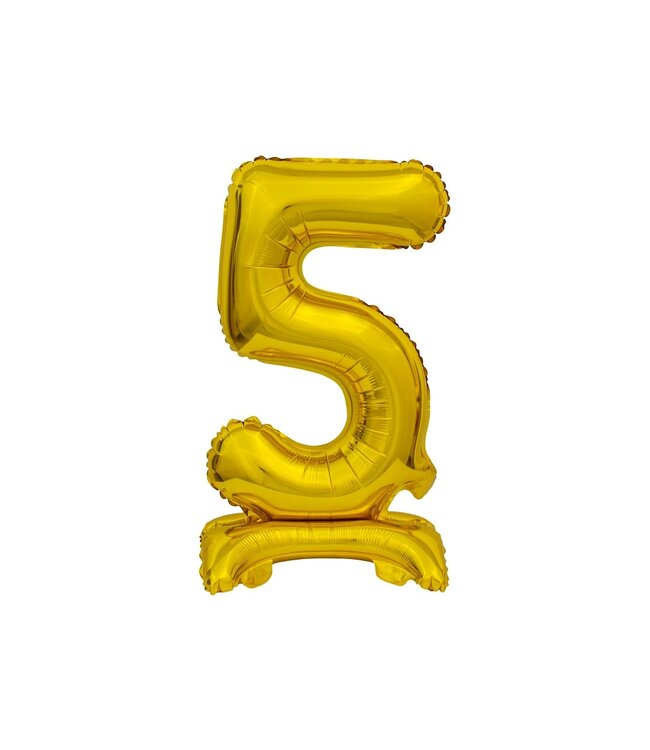Cijferballon 5 | Goud | Staand | 38 cm