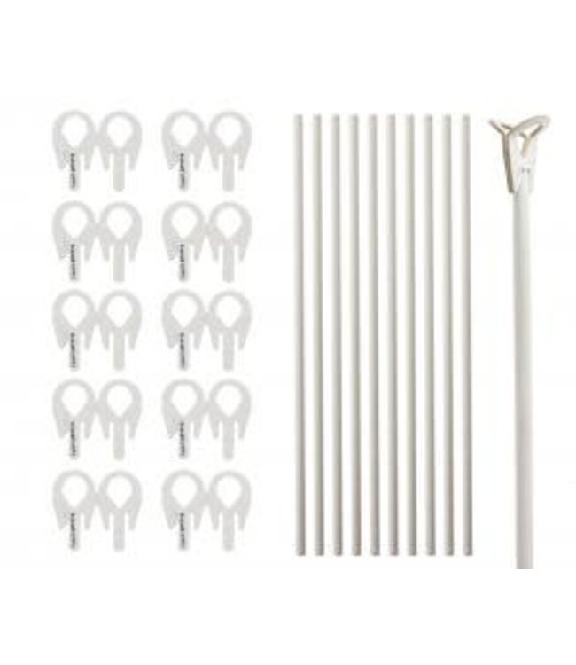 OUTLET Ballonstokjes wit | Eco papier | 10 stuks