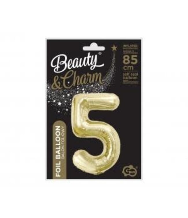 Cijferballon 5 Champagne | 85 cm