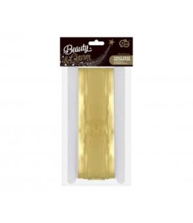 Tafelrand tassels | licht goud | 80 x 300 cm