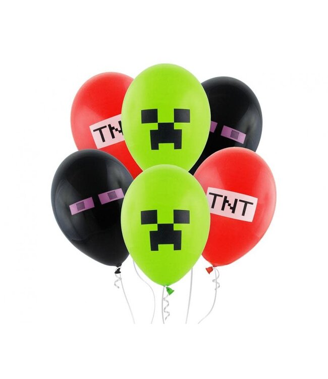 Ballonnen Minecraft | 6 stuks | 30 cm