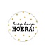 Feestdeco stickers Stickers Hiep Hiep Hoera | Wit/Goudfolie | 20 stuks