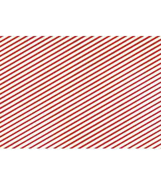PartyDeco Cadeaupapier streepjes | Rood en wit | 70 x 200 cm