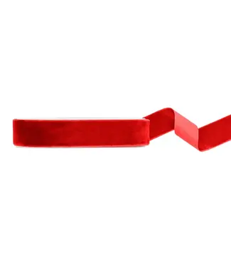 PartyDeco Fluwelen lint rood | 25 mm x 10 m