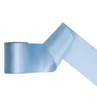 PartyDeco Satijnen lint misty blue | 100 mm x 25 m