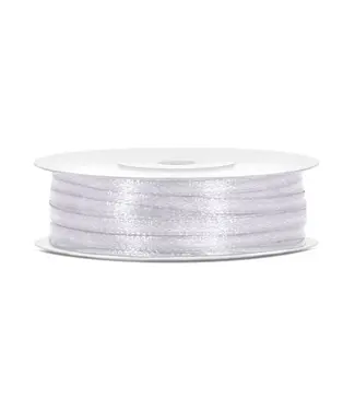 PartyDeco Satijnen lint | Licht Creme | 3mm - 50m