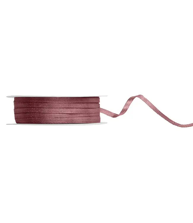 Satijnen lint dark dusty rose | 3mm x 50m