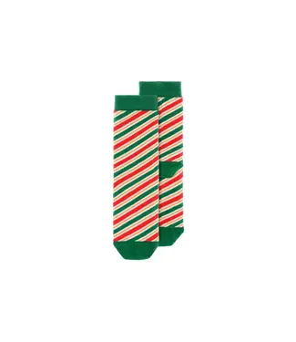 PartyDeco Sokken gestreept rood & groen | Maat 31/34