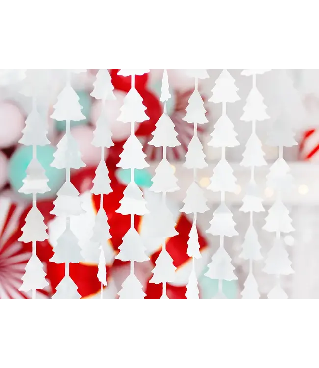 OUTLET Backdropgordijn | Zilver kerstboom | 100cm x 245cm