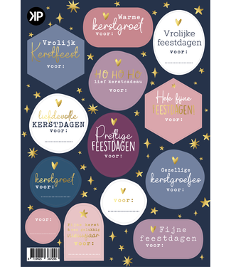 KP Stickervel Kerstmis naamstickers | 13 stickers