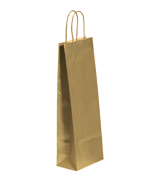 Cadeautas goud | Flesverpakking 14+8x39cm