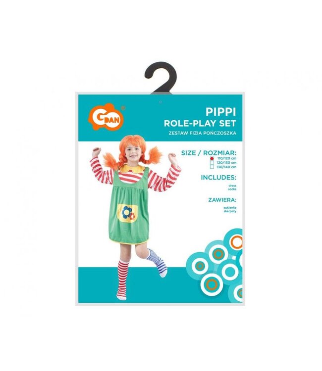 Verkleedset Pippi Langkous | Maat 110/120 (excl. pruik)