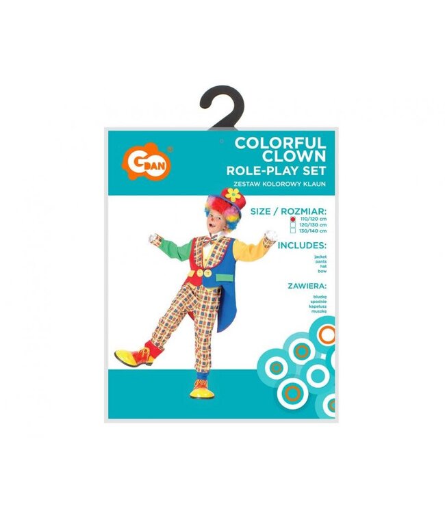 Verkleedset Clown | Maat 110/120 (excl. pruik)