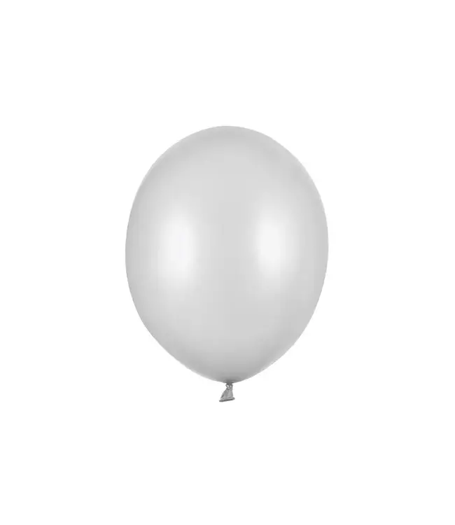 Ballonnen metallic zilver | 14" = 30cm |  zak 50 stuks