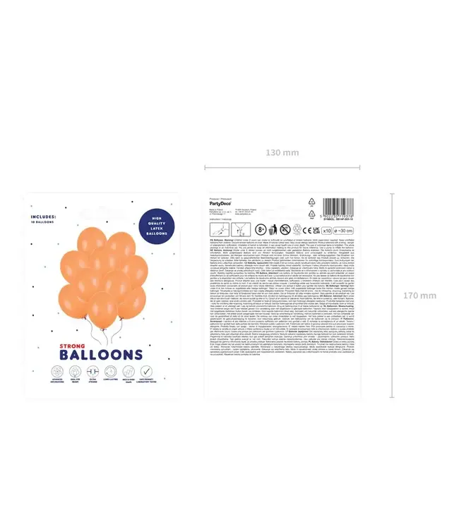 Ballonnen pastel mandarin orange | 14"=30cm | 10 stuks