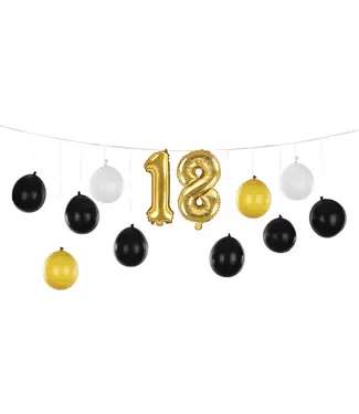 PartyDeco Ballonnen slinger 18 jaar | 260 x 32 cm
