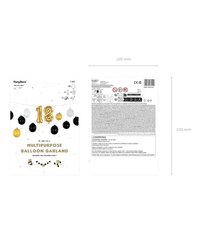 Ballonnen slinger 18 jaar | 260 x 32 cm