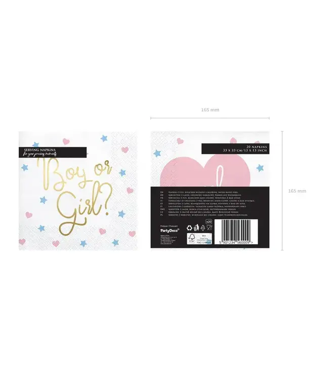 Boy or girl? servetten - Gender reveal