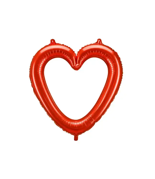 Fotoframe hart folieballon | 86 x 83.5 cm | Rood