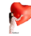 Folieballon hart XXL | 136 x 129 cm | Rood