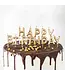 Kaarsjes happy birthday goud | 7cm