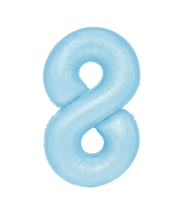 Cijferballon 8 Licht blauw | 100cm