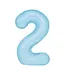 Cijferballon 2 lichtblauw | 100cm