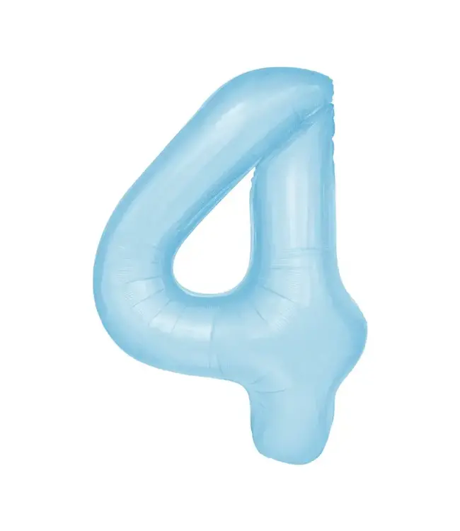 Cijferballon 4 licht blauw | 100cm