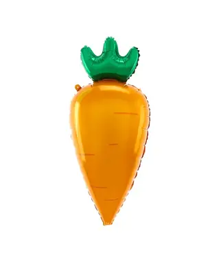 PartyPal Wortel folieballon oranje-groen | 42x91cm