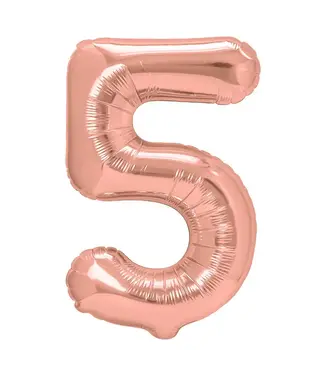 PartyPal Cijferballon 5 RosÃ© goud | 100cm
