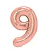Cijferballon 9 Rosé goud | 100cm