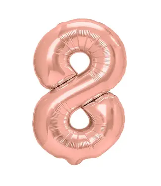 PartyPal Cijferballon 8 RosÃ© goud | 100cm