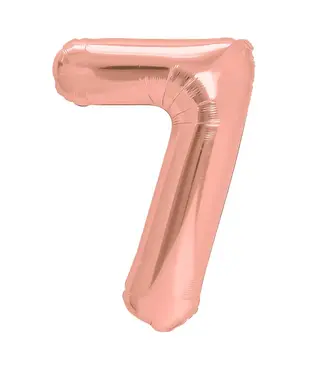 PartyPal Cijferballon 7 RosÃ© goud | 100cm