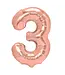 Cijferballon 3 Rosé goud | 100cm