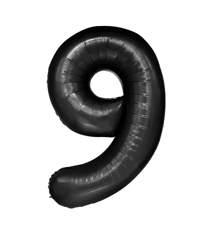 Cijferballon 9 Zwart | 100cm