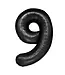 Cijferballon 9 Zwart | 100cm