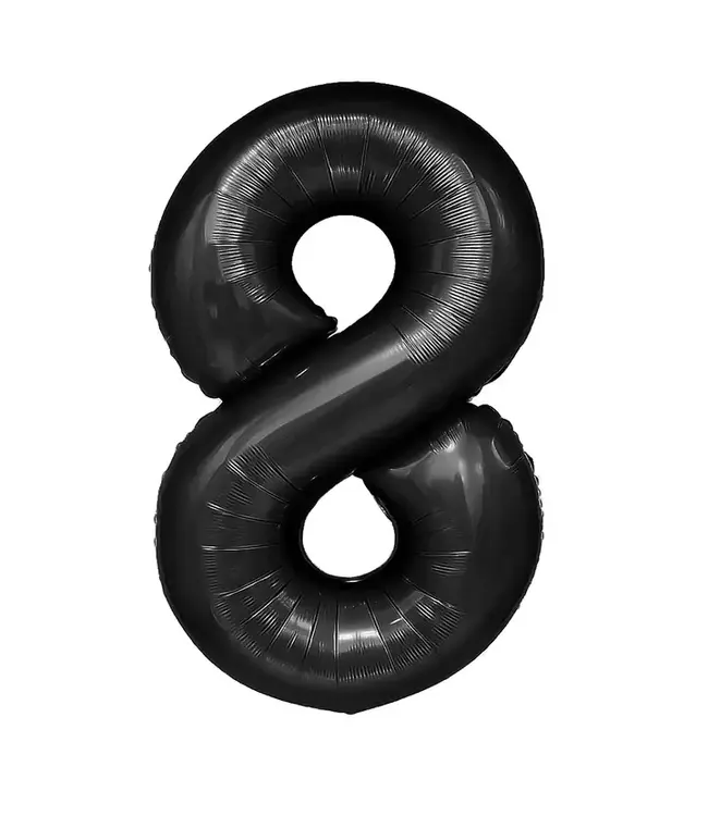 Cijferballon 8 Zwart | 100cm