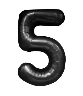 PartyPal Cijferballon 5 Zwart | 100 cm