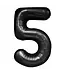 Cijferballon 5 Zwart | 100 cm