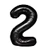 Cijferballon 2 Zwart | 100cm